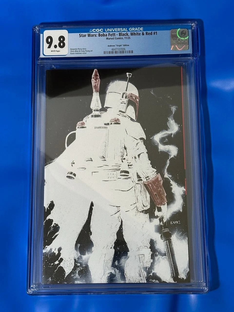 Star Wars: Boba Fett – Black, White & Red #1 #1 1:100 Kaare Andrews Virgin Variant CGC Graded